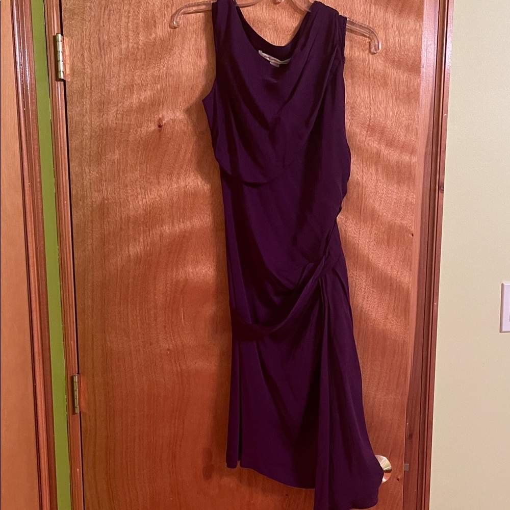 Diane Von Furstenberg Deep Purple Sleeveless Midi Dress